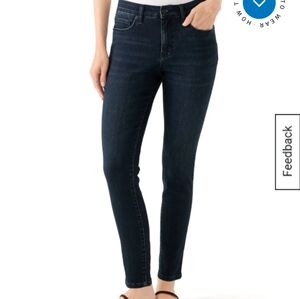 crown & ivy Straight-Leg Women's Jeans in Dark Blue Wash